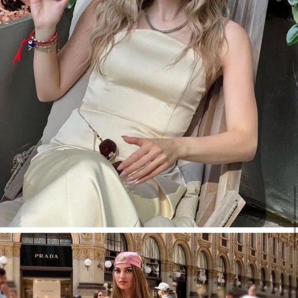 ZARA CREAM SATIN EFFECT MIDI DRESS - Picture 14 of 16